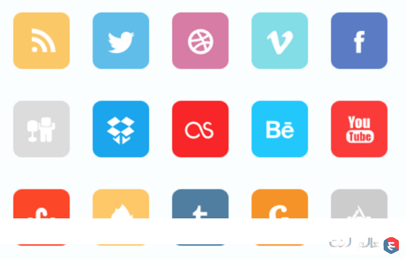 ايقونات برامج التواصل الاجتماعي