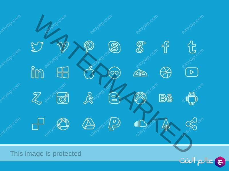 ايقونات التواصل الاجتماعي مفرغة